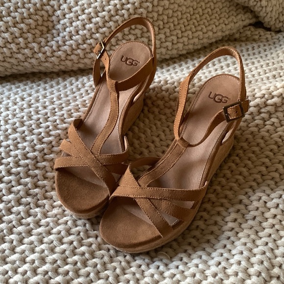 Ugg Shoes | Ugg Cork Wedge Sandals | Color: Brown/Tan | Size: 9 | Allieharte's Closet